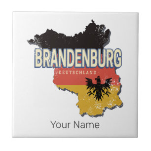 Brandenburg Germany Retro State Map Vintage Tile