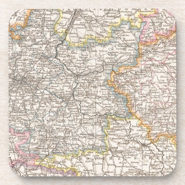 Brandenburg, Posen Atlas Map Coaster (Front)