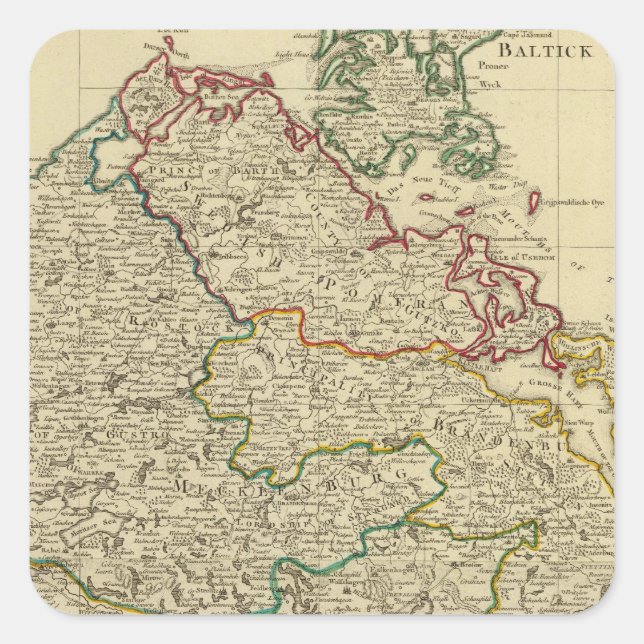 Brandenburg, W Pomerania Square Sticker (Front)