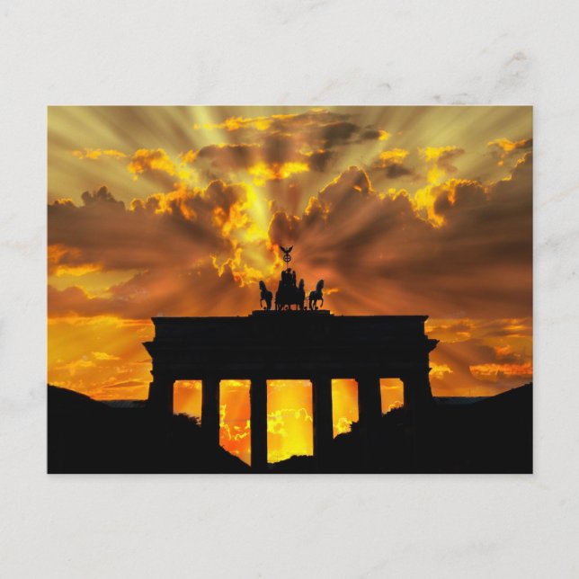 Brandenburger Gate at sunset, Berlin Postcard (Front)