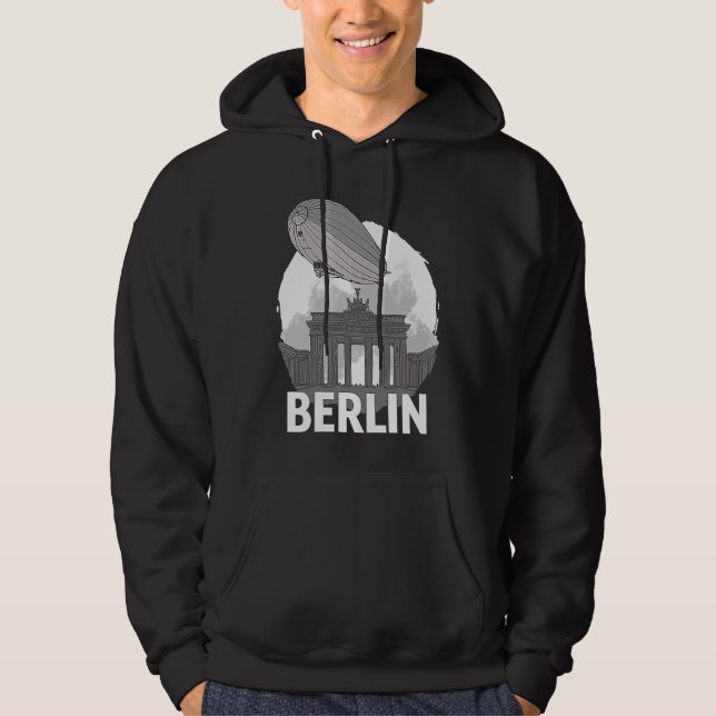 Brandenburger Tor Berlin Germany Silhouette Outlin Hoodie (Front)