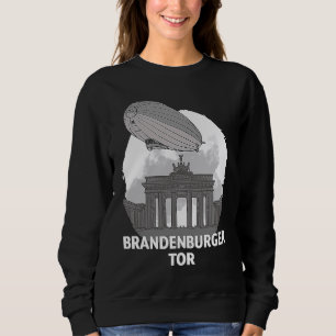 Brandenburger Tor Berlin Germany Silhouette Outlin Sweatshirt