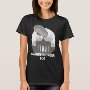 Brandenburger Tor Berlin Germany Silhouette Outlin T-Shirt