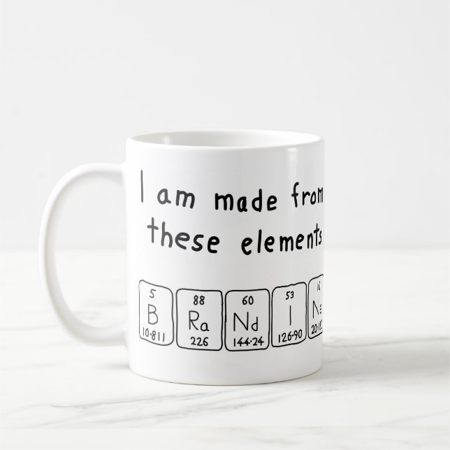 Brandine periodic table name mug (Left)
