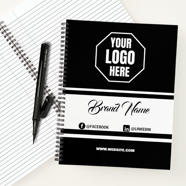 Branding & Business Logo Promotional Black & White Notebook (Creator Uploaded)