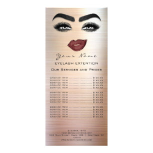 Branding Price List Lash Brow Extension Eyes Lips  Rack Card