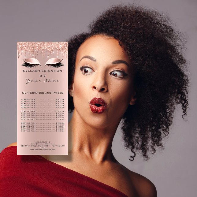 Branding Price List Lashes Extension Eyes Drips Rack Card (Branding Price List Lashes Extension Eyes Drips Rack Card)