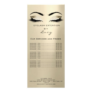 Branding Price List Lashes Extension Ivory Creamy Rack Card