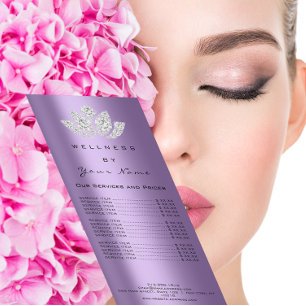 Branding Price List Lotus Purple Crystal Diamond Rack Card