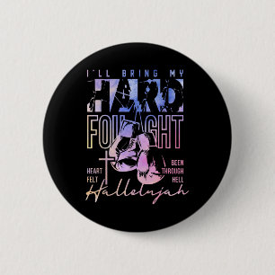 Brandon Bible Verse Hard Fought Hallelujah Tie Dye 6 Cm Round Badge