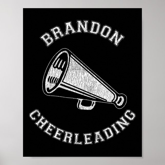 Brandon Cheer Distressed Retro 90's Cheerleader  Poster (Front)