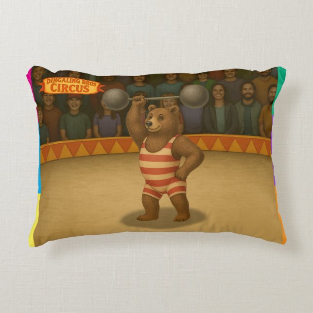 Brandon, circus strong-bear decorative cushion (Front)