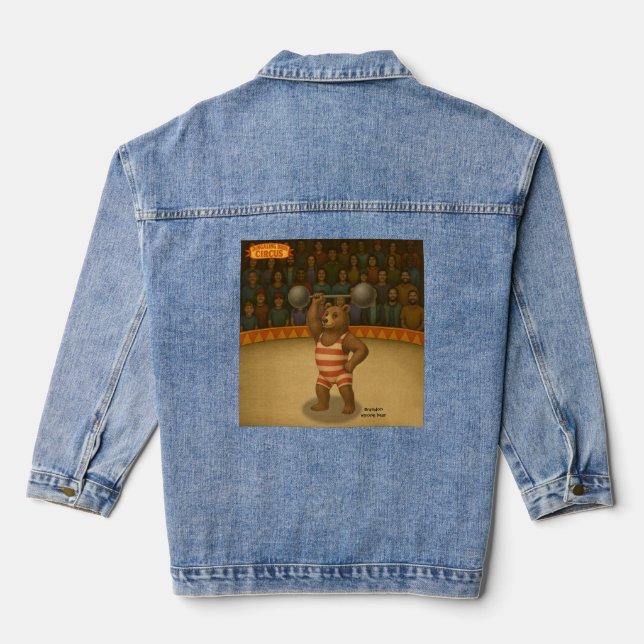 Brandon, circus strong bear denim jacket (Back)