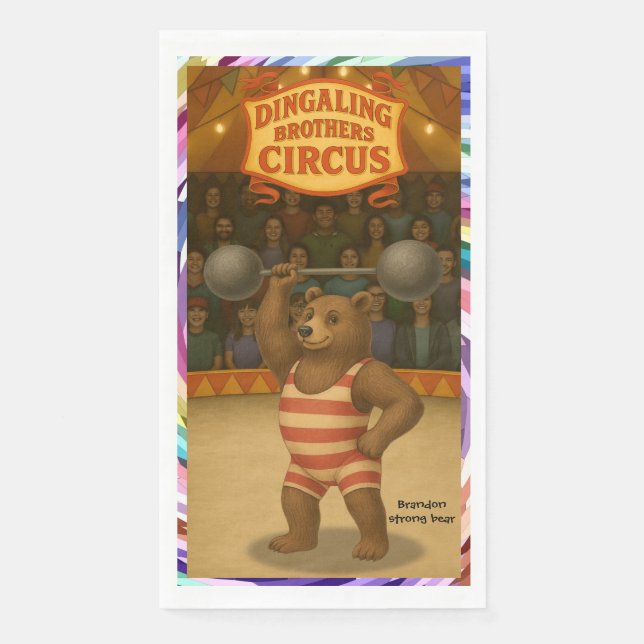 Brandon, circus strong-bear napkin (Front)
