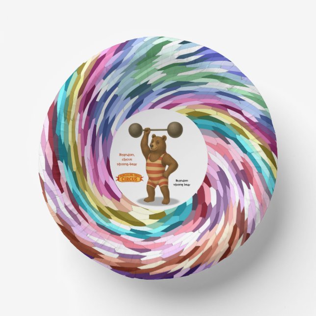 Brandon, circus strong bear paper plate (Front)