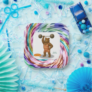 Brandon, circus strong-bear paper plate