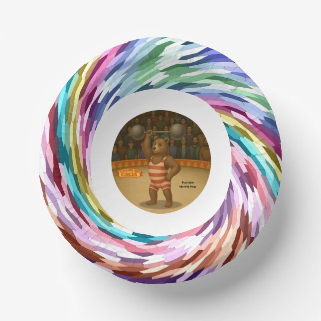 Brandon, circus strong bear paper plate (Front)
