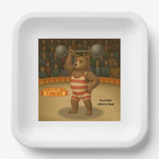 Brandon, circus strong bear paper plate