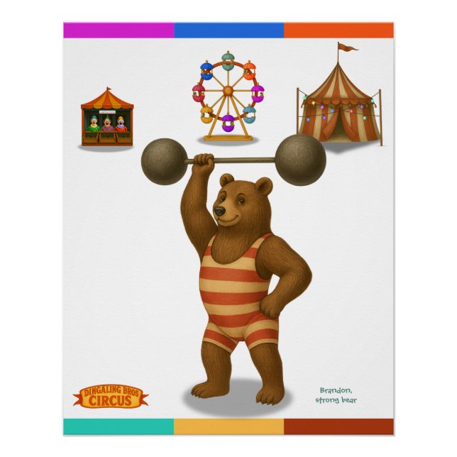 Brandon, circus strong bear poster (Front)