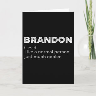 Brandon Definition Personalized Name Funny Birthda Card