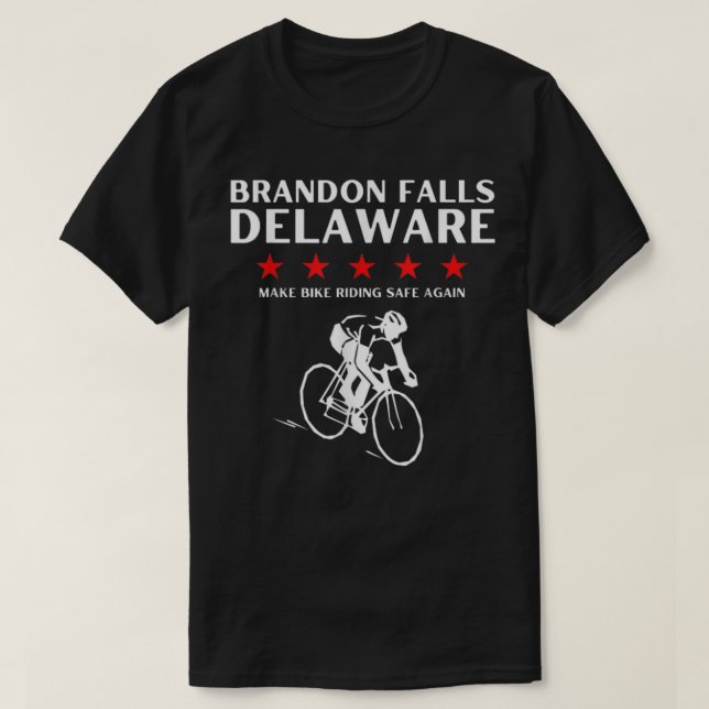Brandon Falls Delaware Funny Joe Biden Bike Crash  T-Shirt (Design Front)
