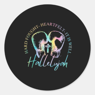 Brandon Hard Fought Hallelujah Praise Jesus  Classic Round Sticker