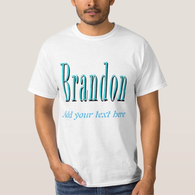 Brandon, Name Logo, Personalise With Your Text, T-Shirt (Front)