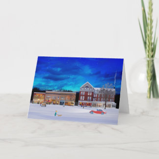 Brandon Vermont on a winter night Holiday Card