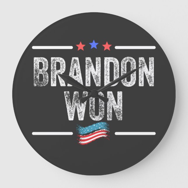 brandon won, brandon won funny, brandon won americ large clock (Front)