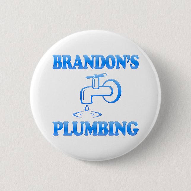 Brandon's Plumbing 6 Cm Round Badge (Front)