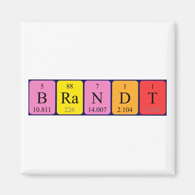 Brandt periodic table name magnet (Front)