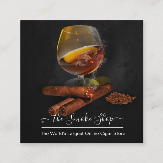 Brandy / Cigars Store Square Business Card (Front)