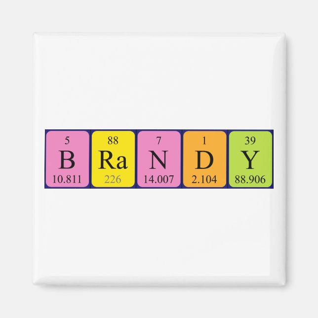 Brandy periodic table name magnet (Front)