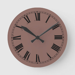 Brandy Solid Color Round Clock