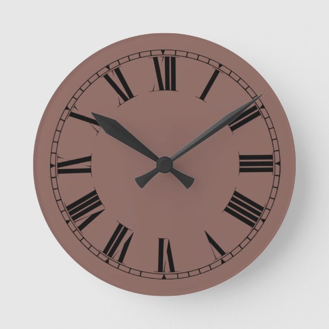 Brandy Solid Color Round Clock (Front)