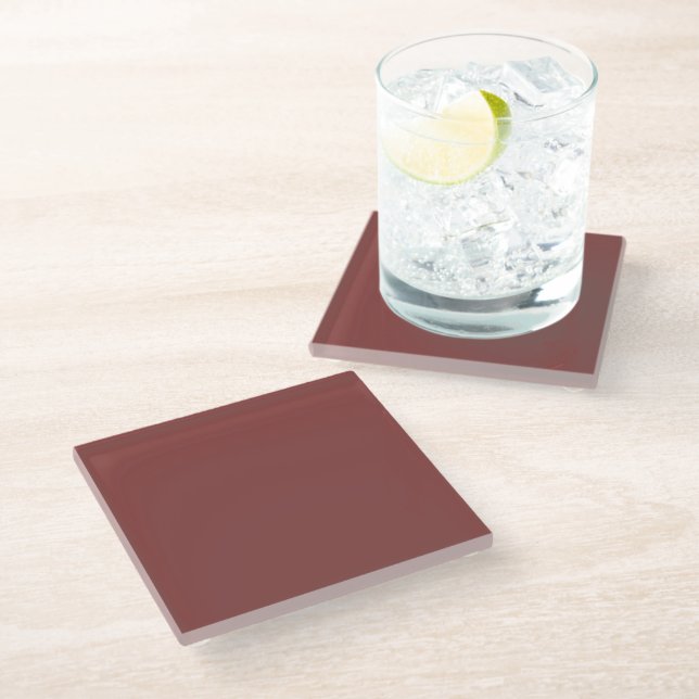  Brandy  (solid colour)  Glass Coaster (Angled)