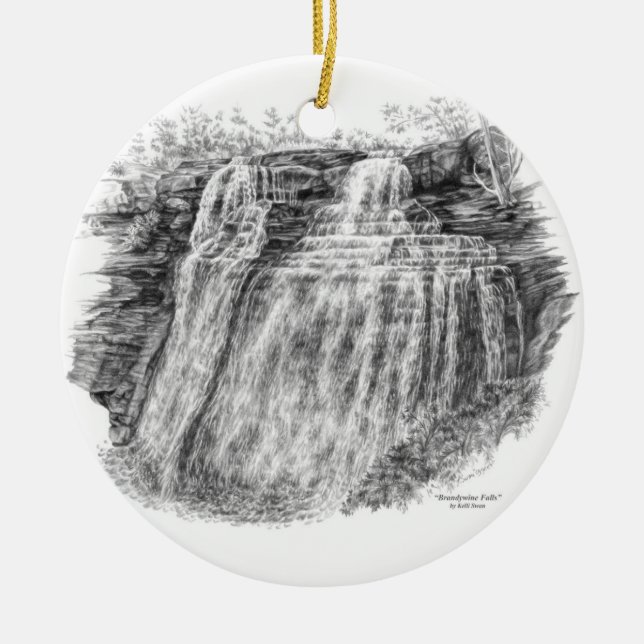 Brandywine Falls (CVNP) Ceramic Tree Decoration (Front)