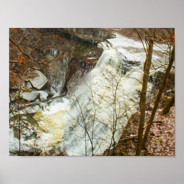 Brandywine Falls in Winter, Ohio Poster (Front)