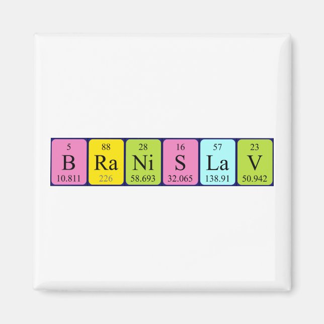Branislav periodic table name magnet (Front)