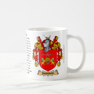 Brannon, the Origin, the Meaning and the Crest Coffee Mug
