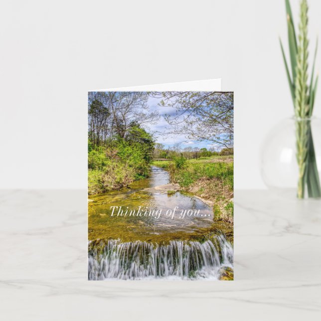 Branson Fall Creek Stream Thinking Of You Card (Front)