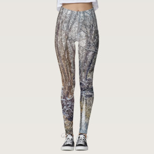 Branson Fall Creek Winter Snow Painterly Leggings