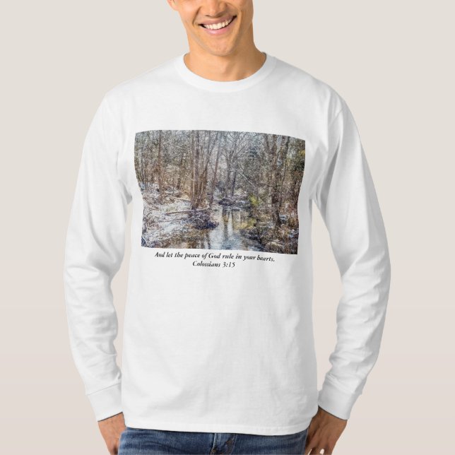 Branson Fall Creek Winter Snow Painterly Shirt (Front)