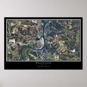 Branson Missouri From Space Satellite Art Poster