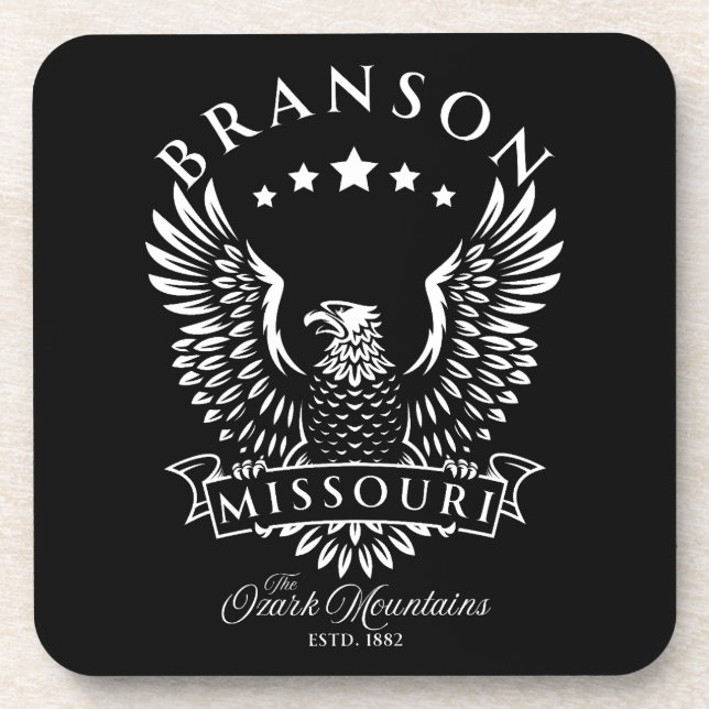 Branson Ozark Mountains Missouri Vintage Eagle Coaster (Front)