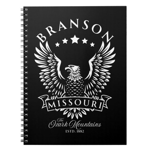 Branson Ozark Mountains Missouri Vintage Eagle Notebook (Front)