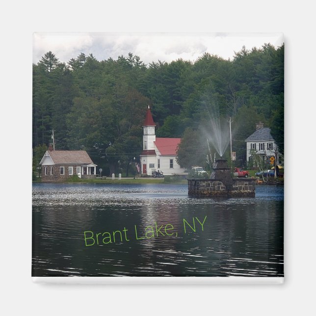 Brant Lake NY Fountain Adirondack Mountains Magnet (Front)