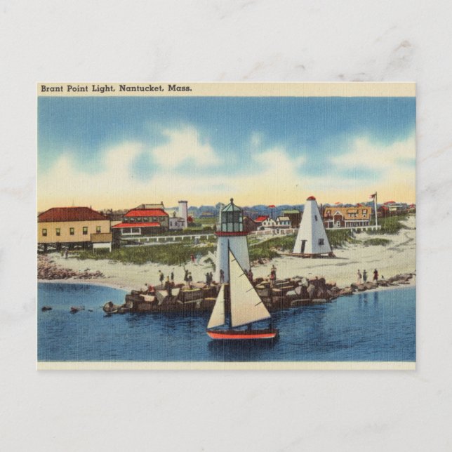 Brant Point Light, Nantucket, Massachusetts Postcard (Front)