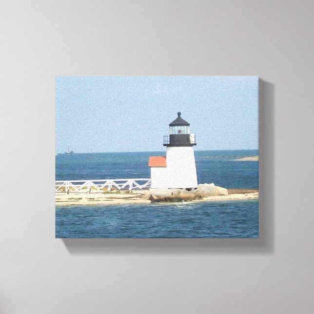 Brant Point Lighthouse Nantucket Cottage Canvas Print (Front)
