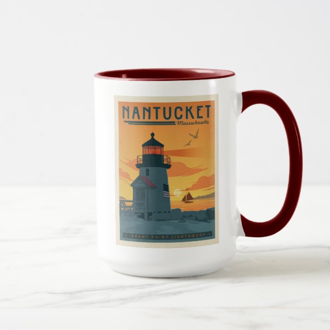 Brant Point Lighthouse | Nantucket MA Mug (Right)
